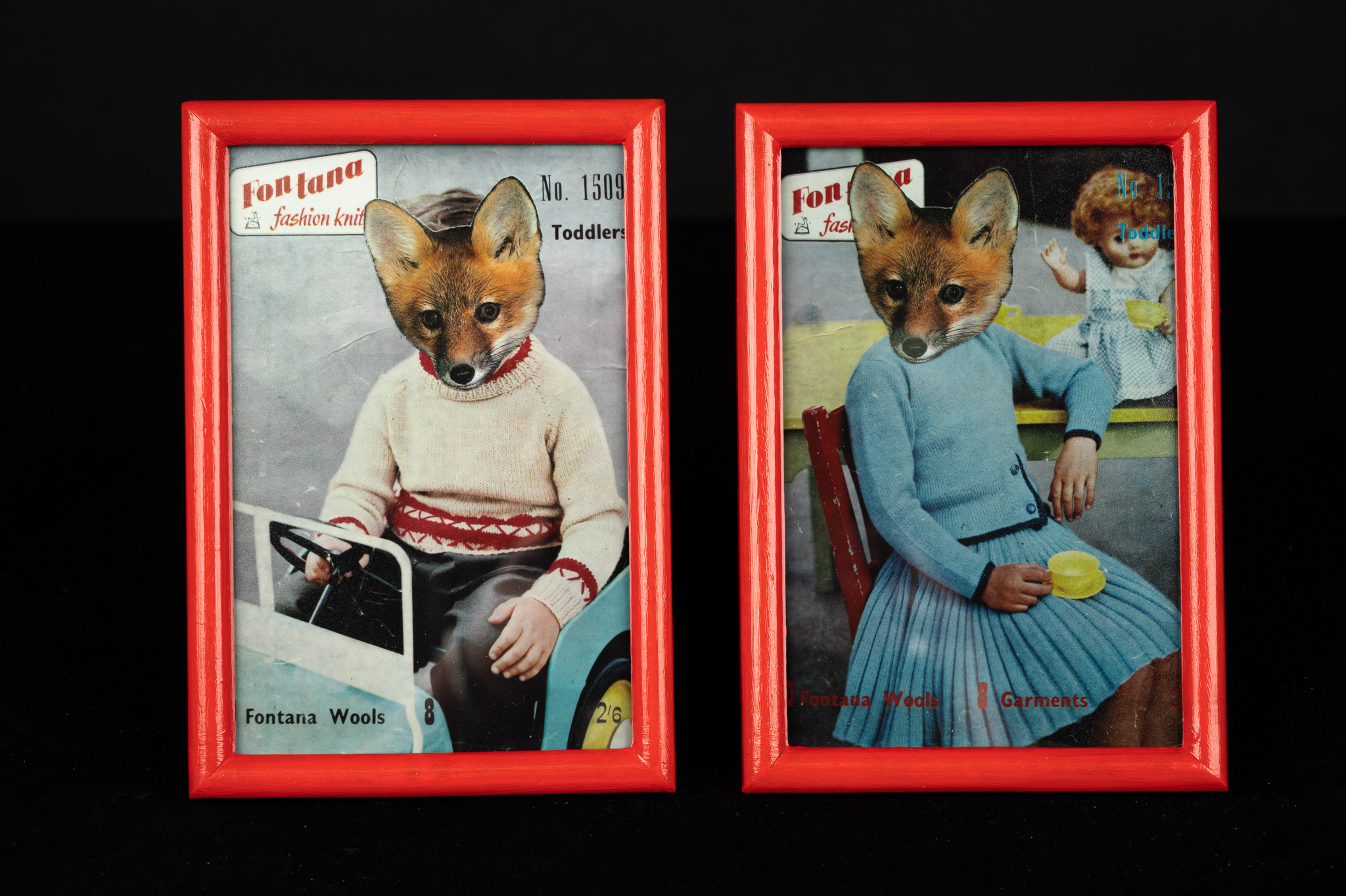 Dale Swift Art United Rotorua Collage Mixed Media Artist Fox Cub Girl And Fox Cub Boy