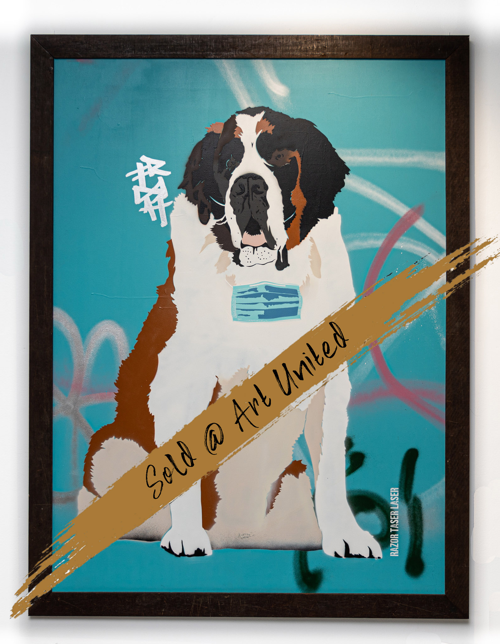 Razor Taser Laser Art United Rotorua Stencil Grafiti Artist Rescue Dog Safe Sold