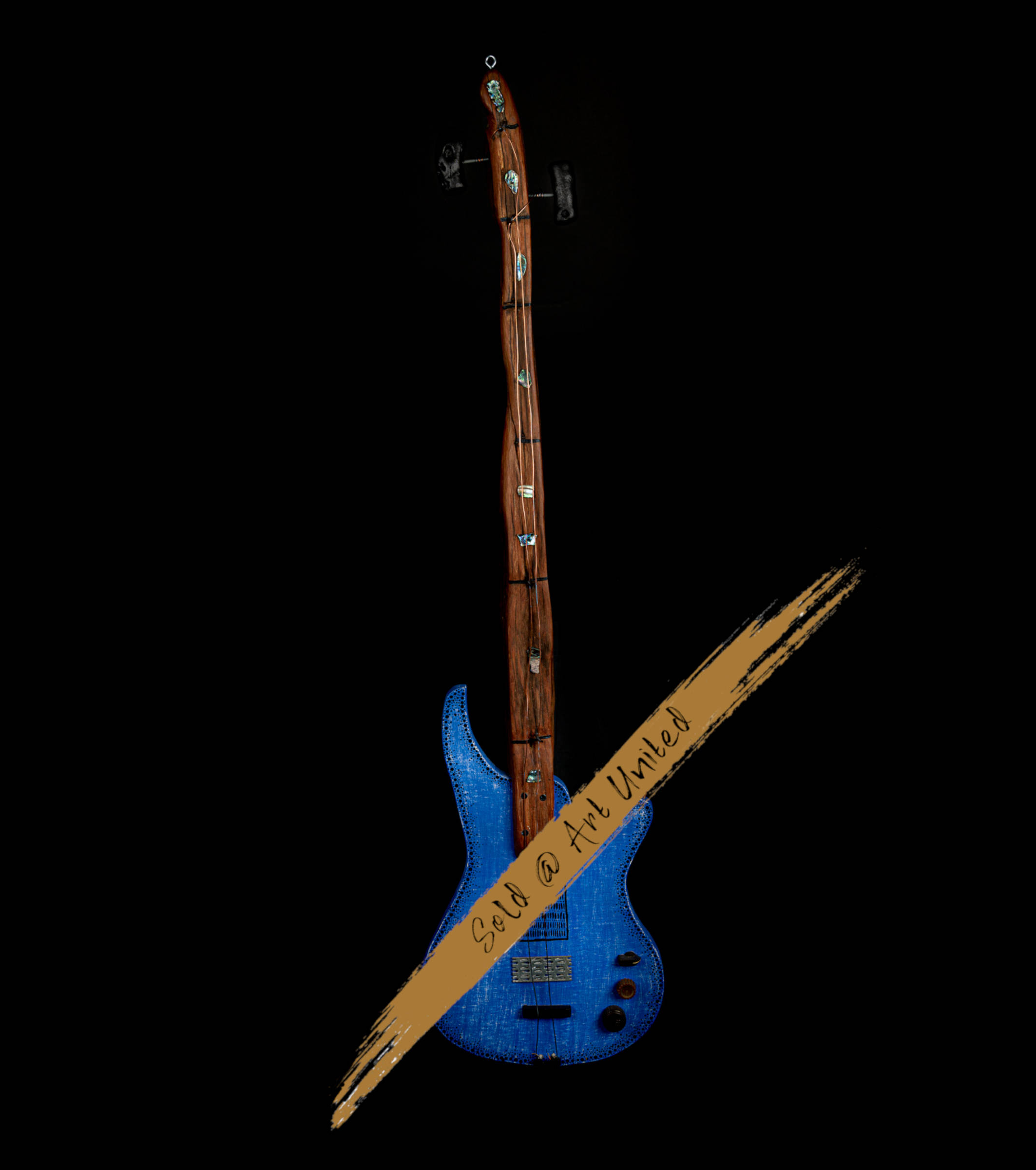 Pat Mcgrath Art United Rotorua Driftwood Artist Guitar Sold